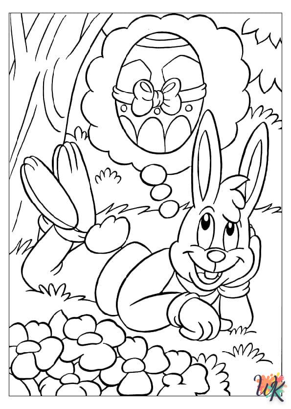 coloriage Lapin de Pâques  à imprimer pour enfant de 6 ans