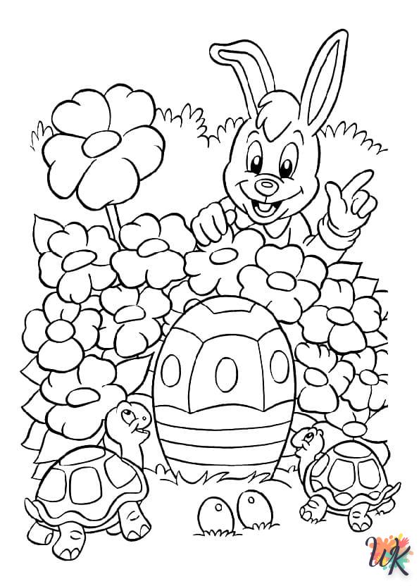 coloriage Lapin de Pâques  à imprimer a4