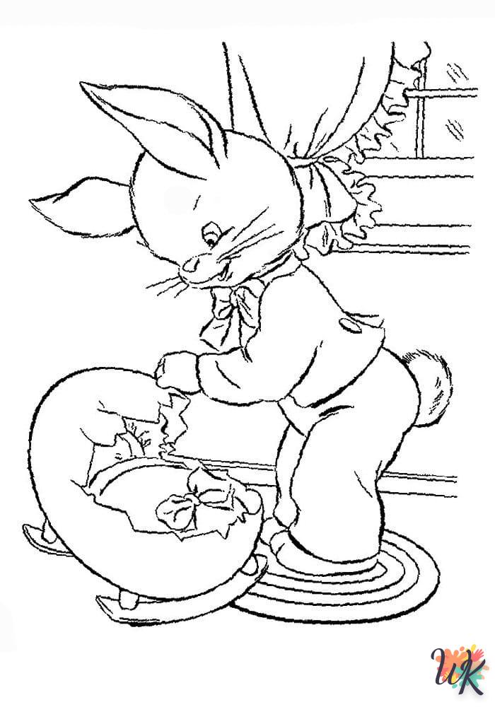 coloriage Lapin de Pâques  educatif pour enfant