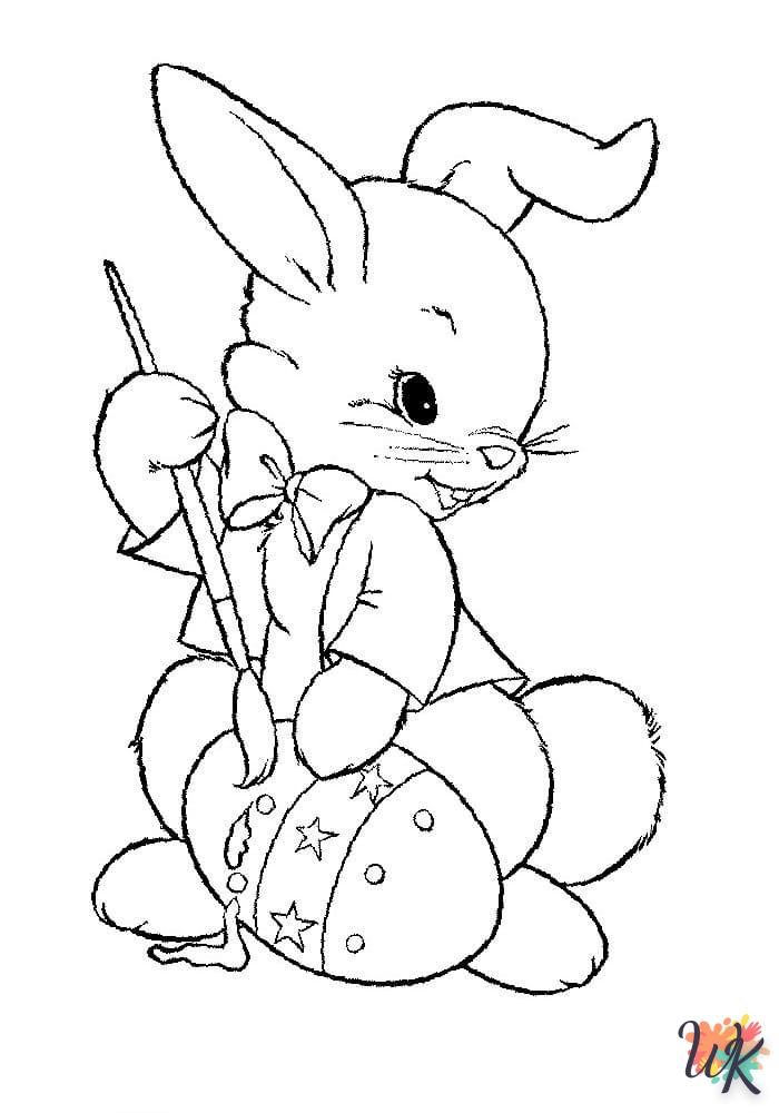 coloriage Lapin de Pâques  a colorier en ligne gratuitement