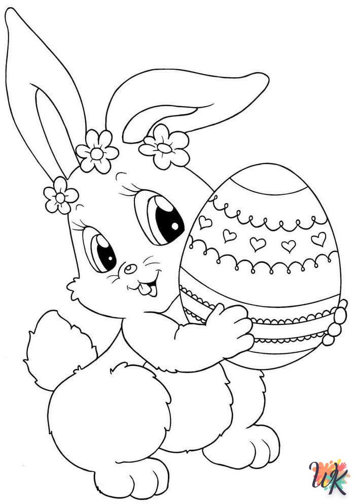 coloriage Lapin de Pâques  gratuit pour enfants