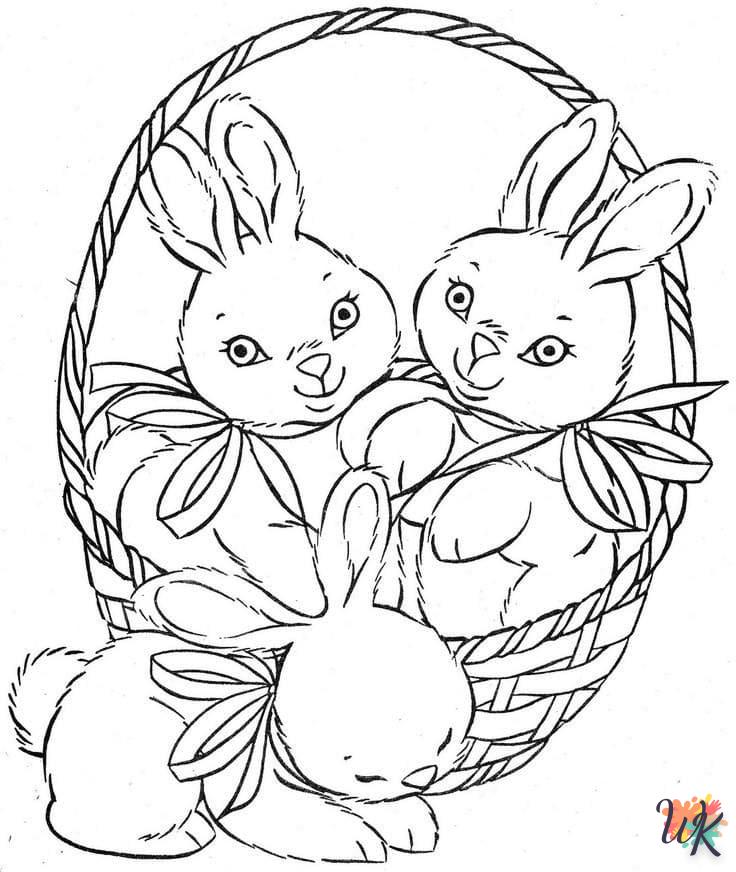 coloriage Lapin de Pâques  pour enfant de 10 ans