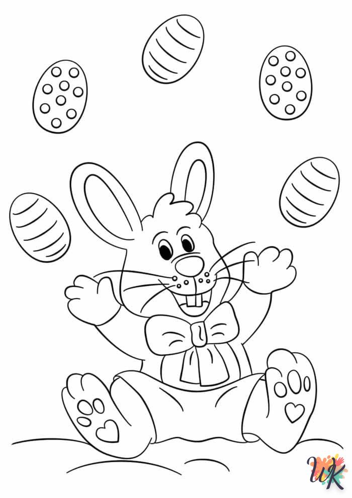 coloriage Lapin de Pâques  à imprimer pour enfant de 2 ans