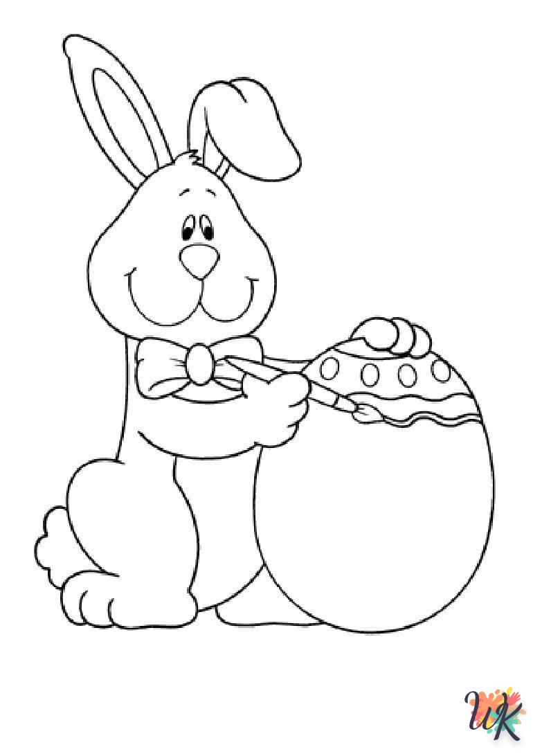 coloriage Lapin de Pâques  à colorier en ligne gratuit