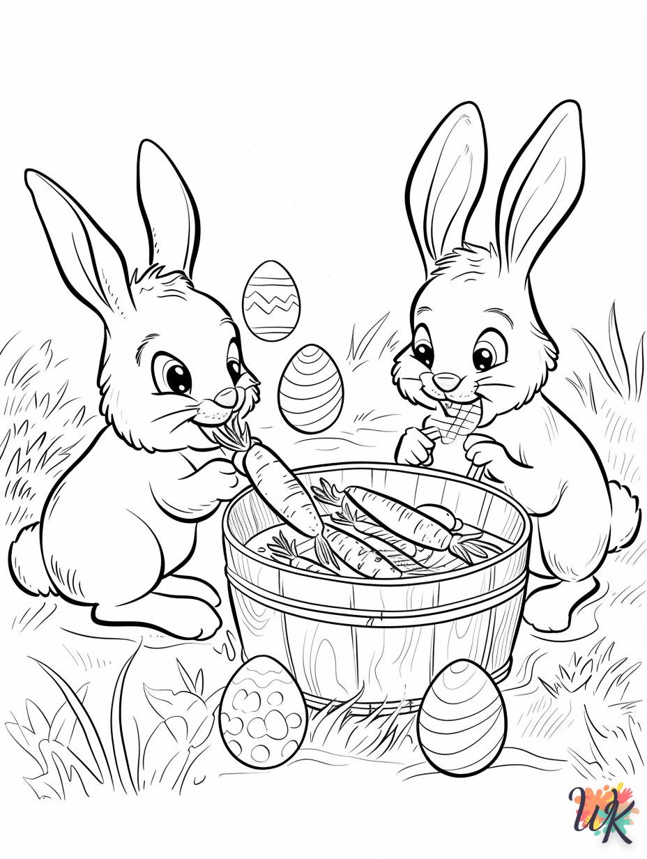 coloriage Lapin de Pâques  pour enfant de 10 ans