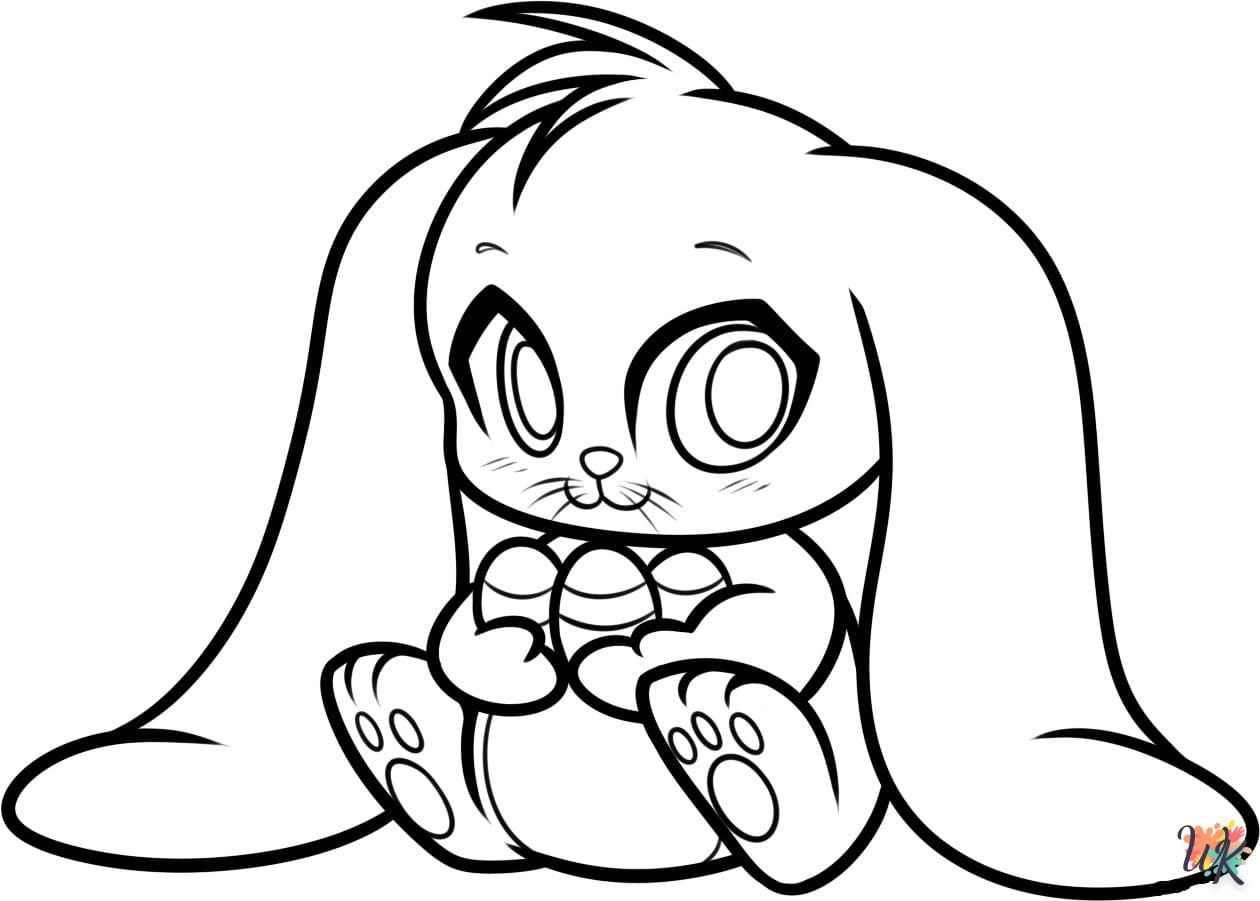 coloriage Lapin de Pâques  educatif pour enfant