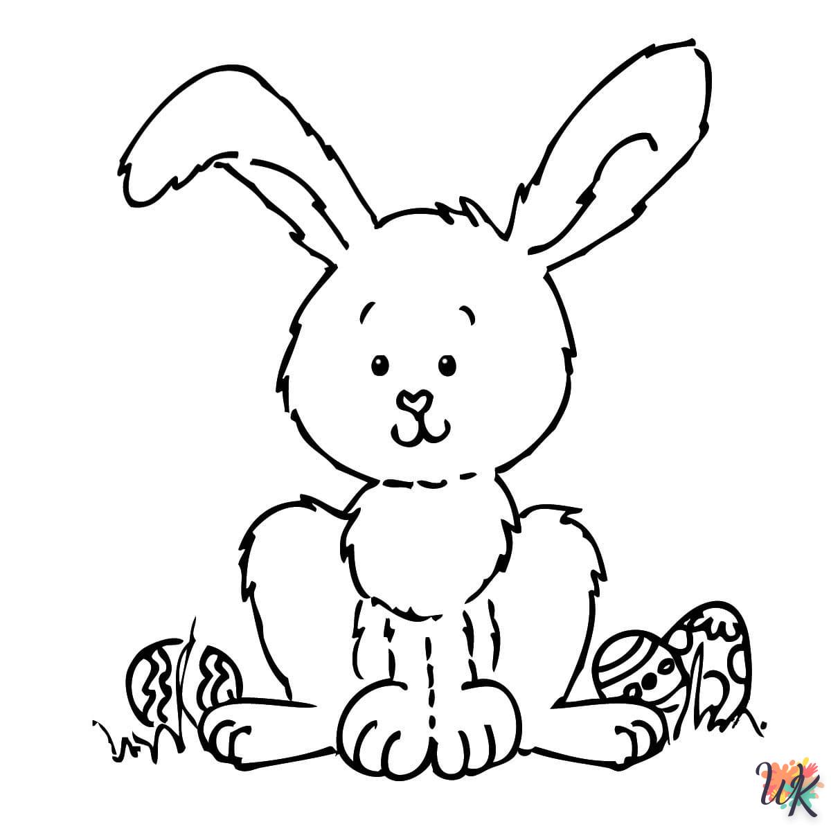 coloriage Lapin de Pâques  à colorier en ligne gratuit