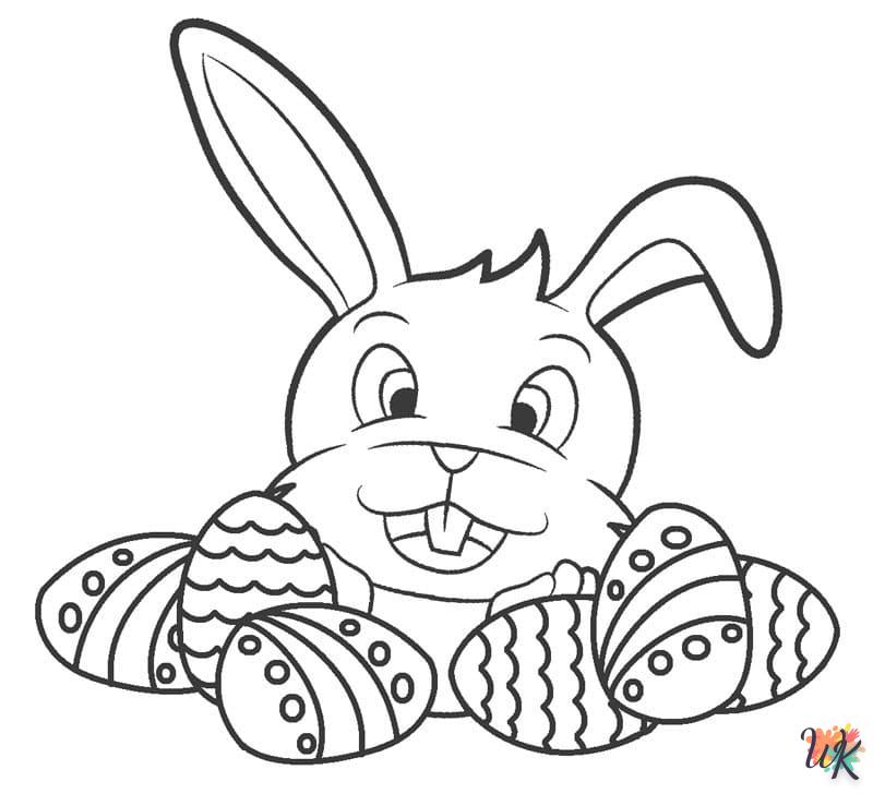 coloriage Lapin de Pâques  a imprimer pour enfant de 4 ans