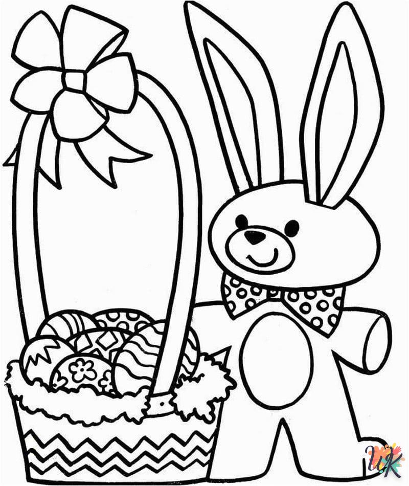 coloriage Lapin de Pâques  et découpage à imprimer