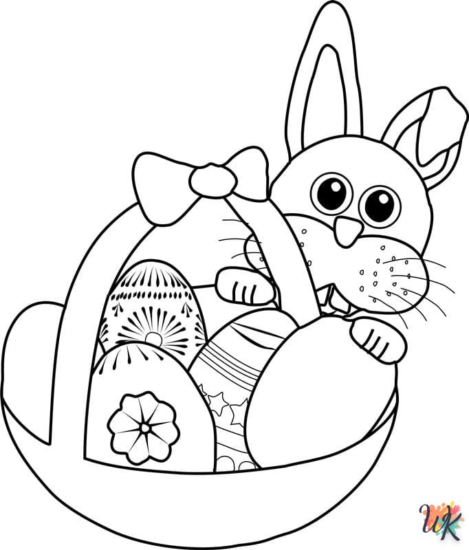 coloriage Lapin de Pâques  à imprimer pour enfants