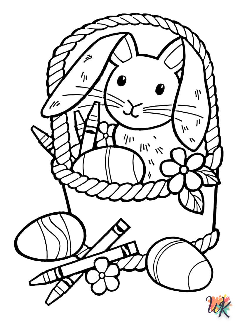 coloriage Lapin de Pâques  pour enfant de 6 ans