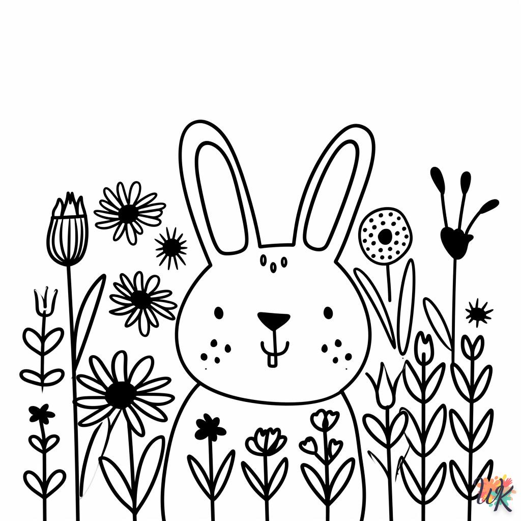 coloriage Lapin de Pâques  à imprimer pdf gratuit