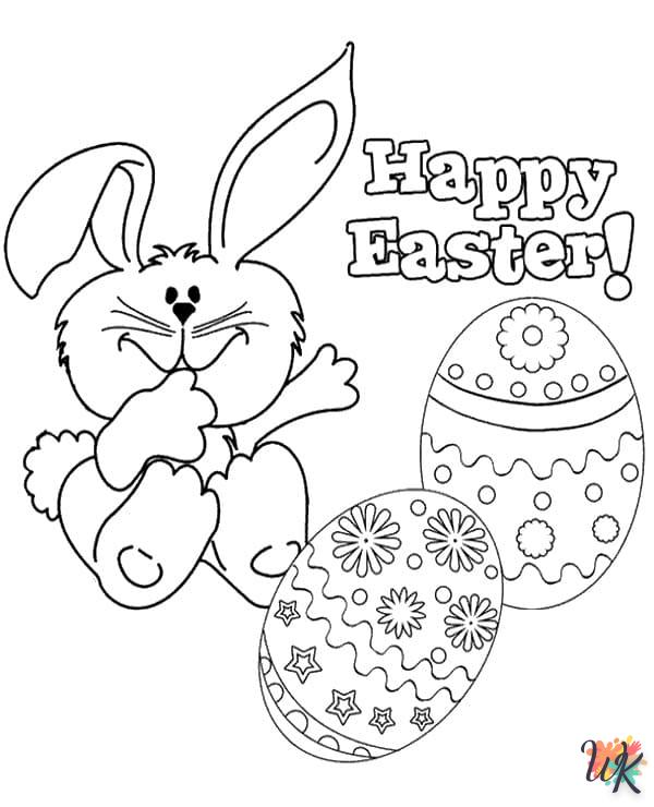 coloriage Lapin de Pâques  à numéro adulte en ligne gratuit