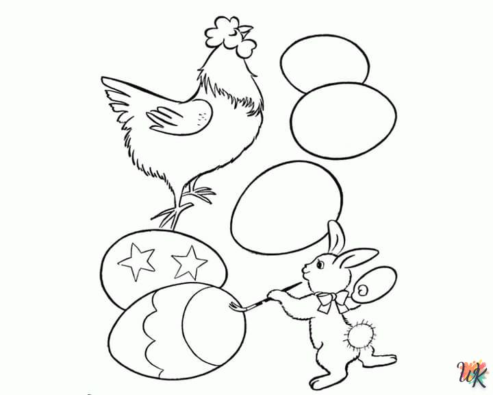 image pour coloriage Lapin de Pâques  enfant