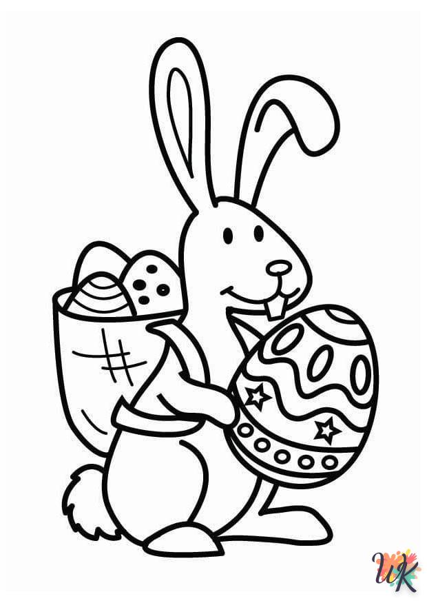 coloriage Lapin de Pâques  gratuit à imprimer