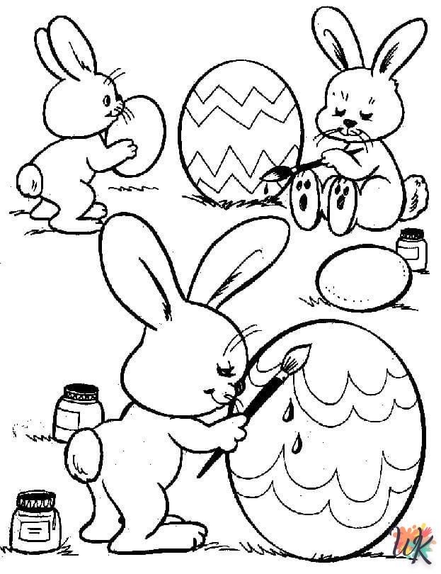 coloriage Lapin de Pâques  gratuit a imprimer