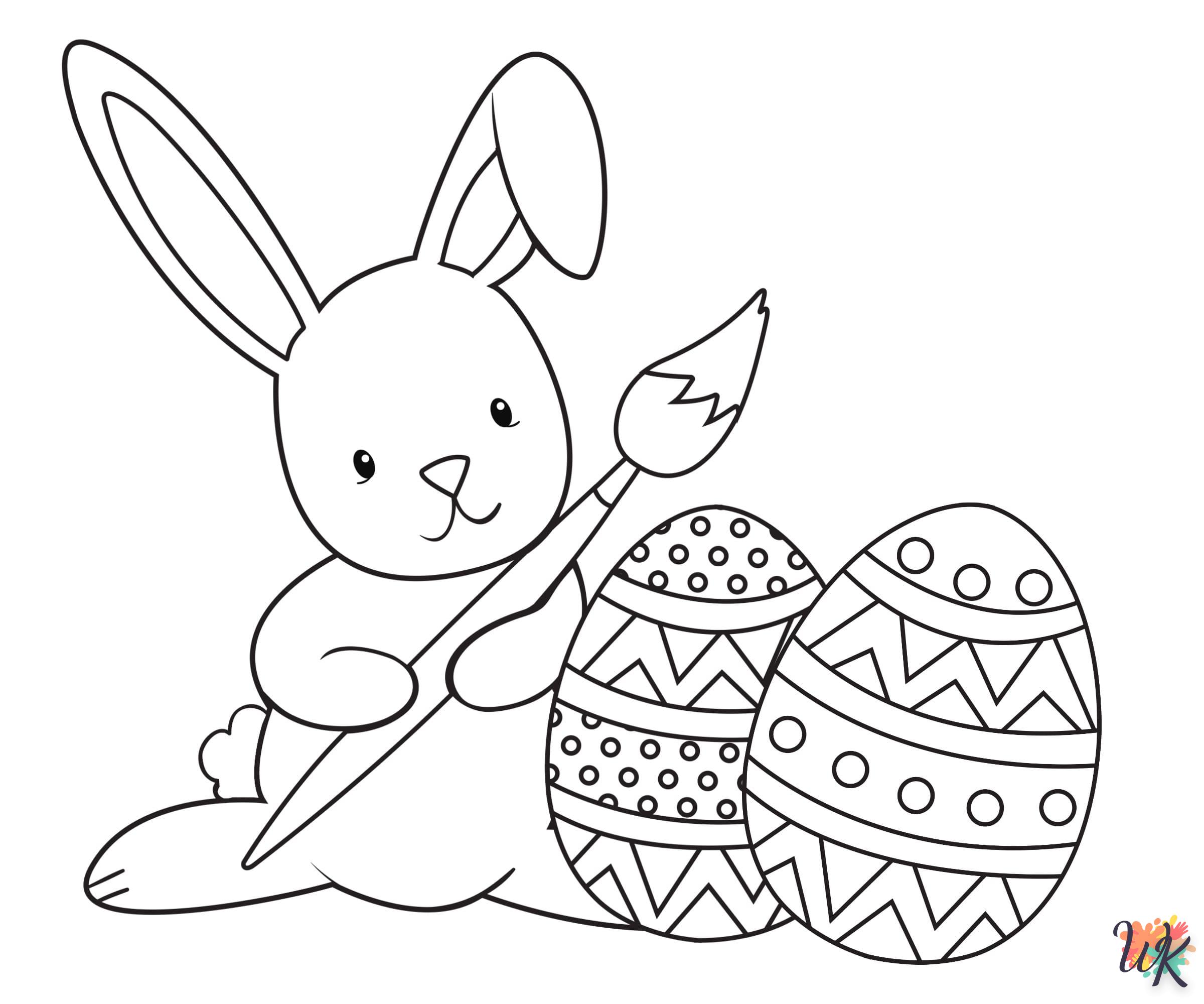 coloriage Lapin de Pâques  automne en ligne gratuit à imprimer