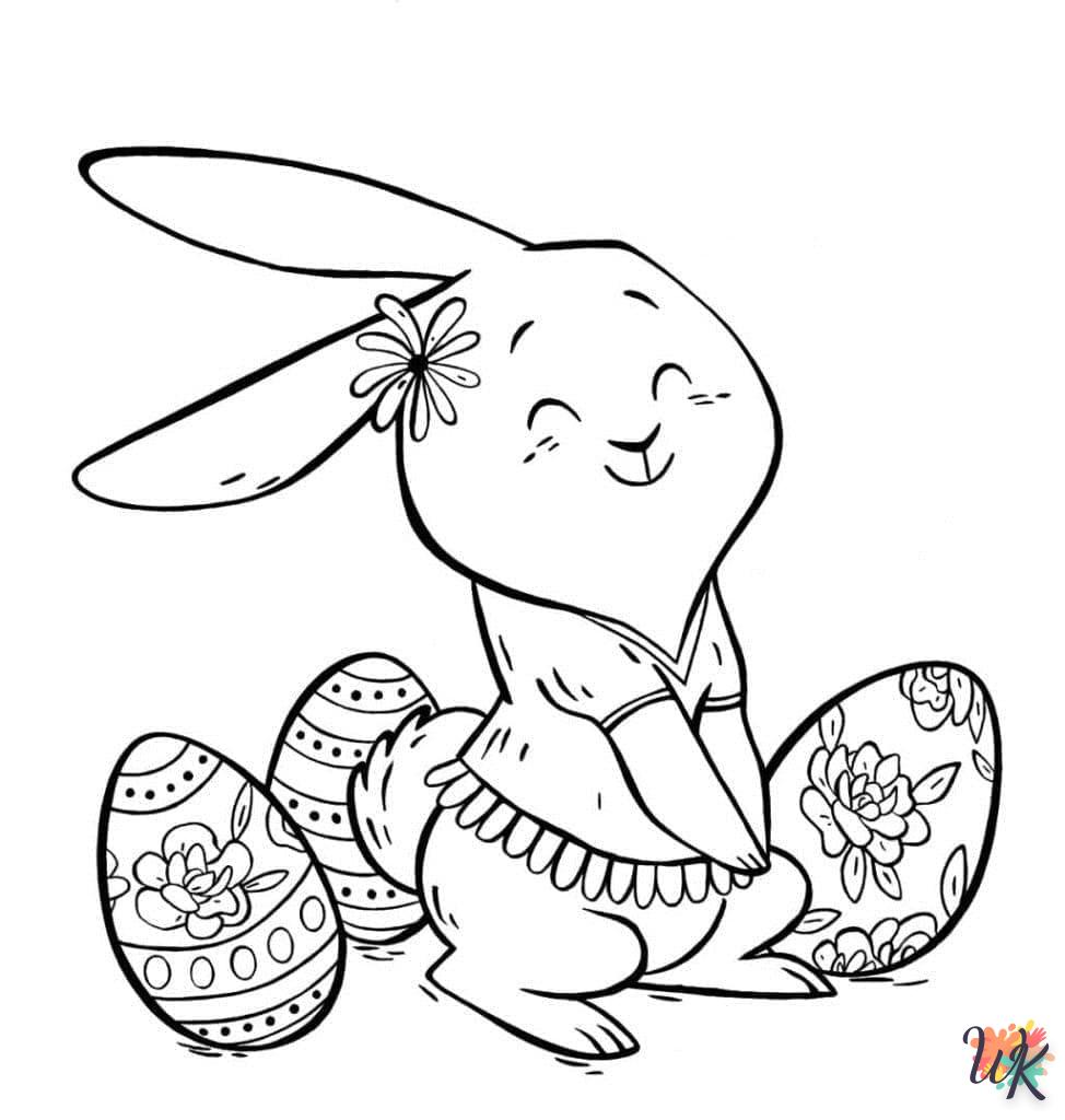 coloriage Lapin de Pâques  pour enfants à imprimer