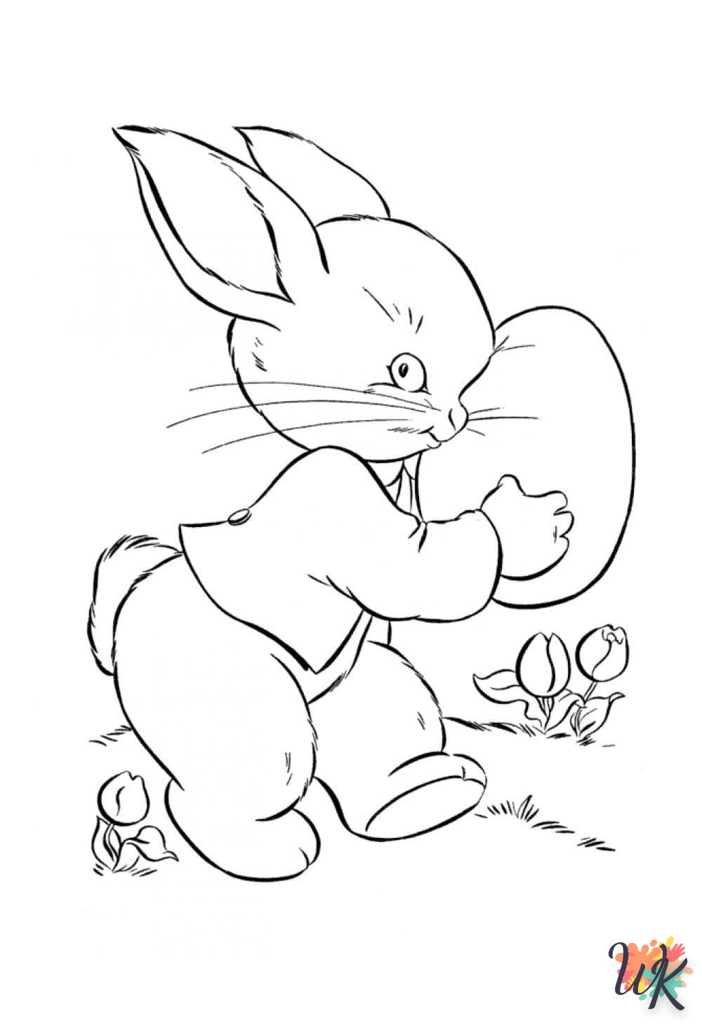 coloriage Lapin de Pâques  gratuit en ligne