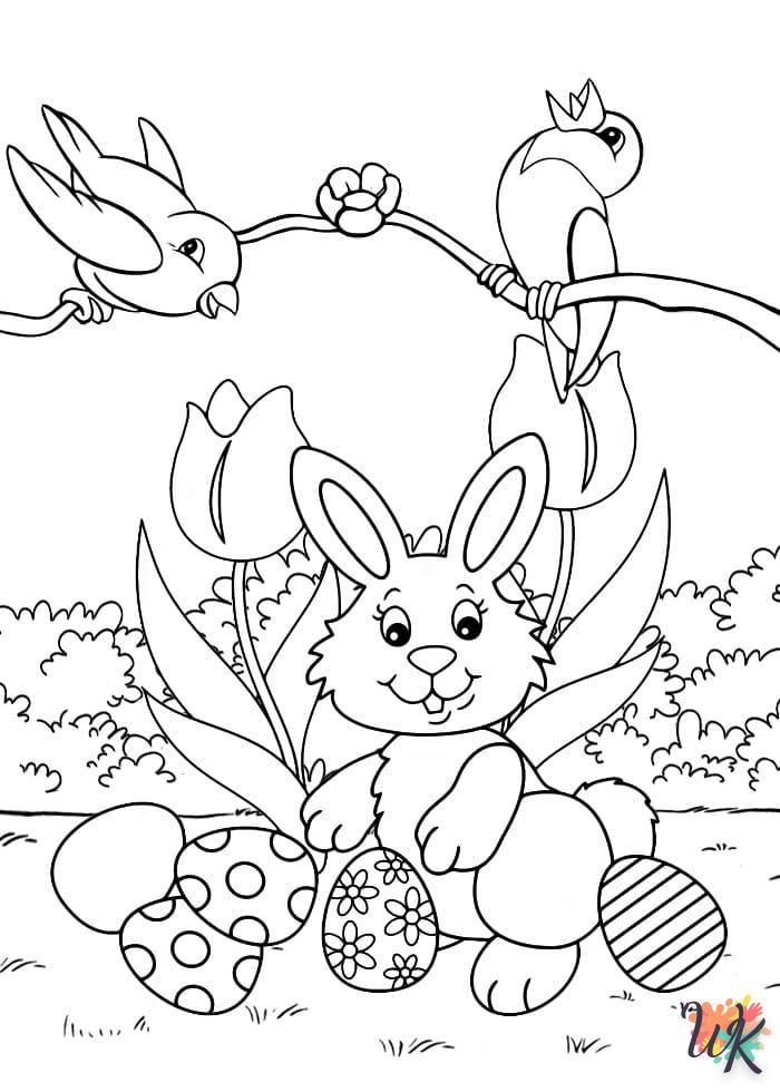 coloriage Lapin de Pâques  a dessiner en ligne