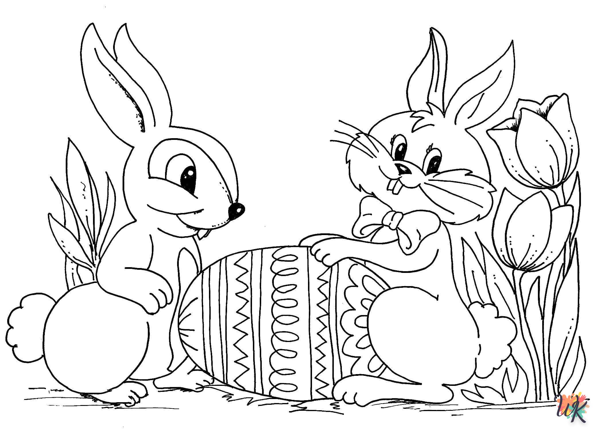 imprimer coloriage Lapin de Pâques