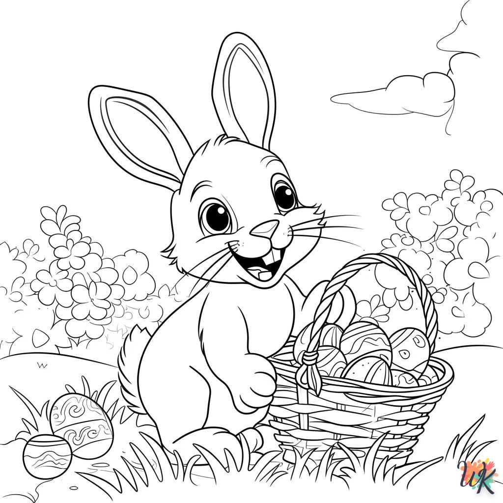 coloriage Lapin de Pâques  bebe à imprimer gratuit