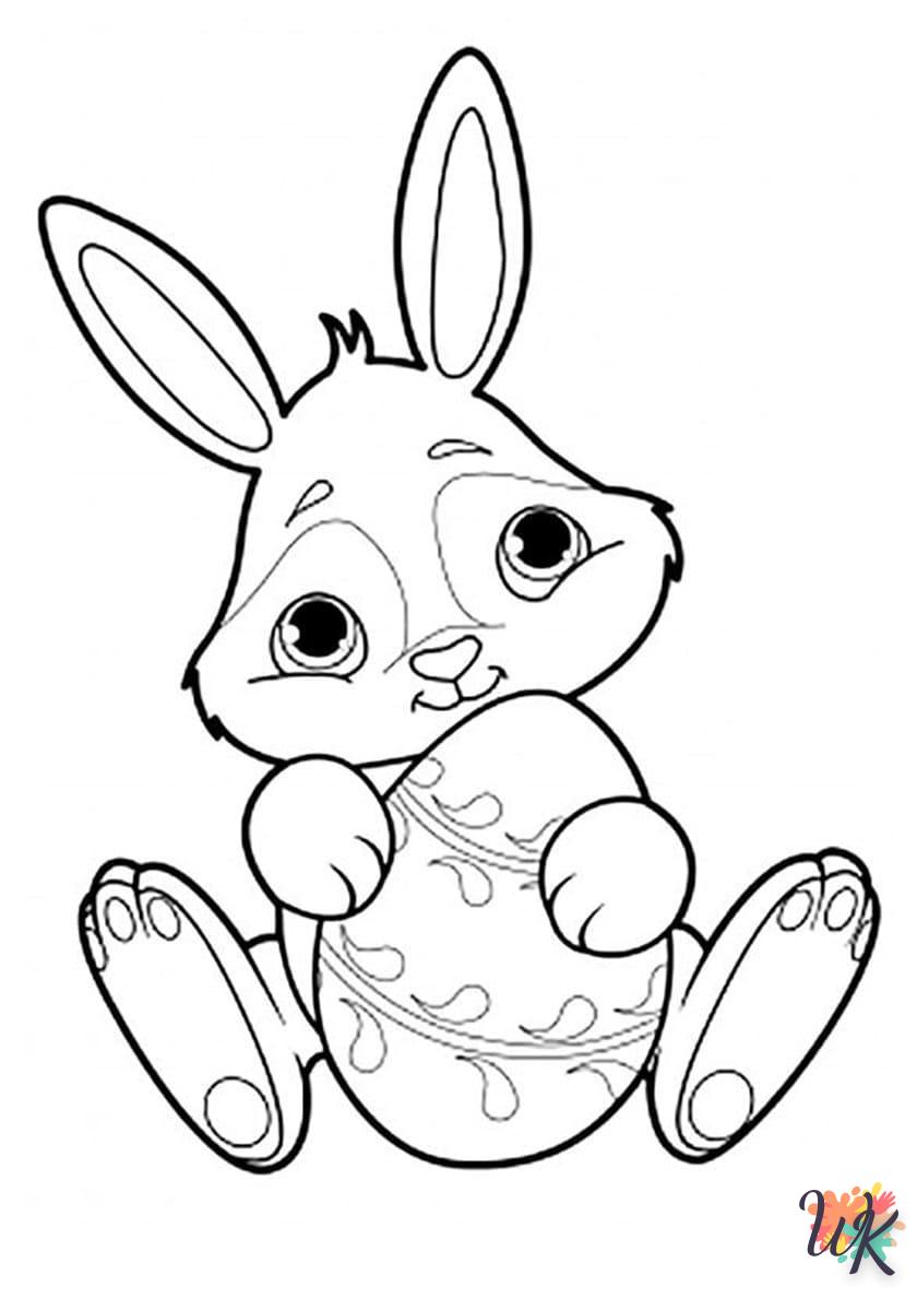 coloriage Lapin de Pâques  pour enfant a imprimer