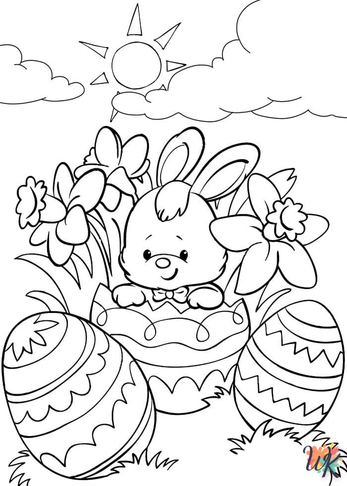 coloriage Lapin de Pâques  à imprimer pour enfants