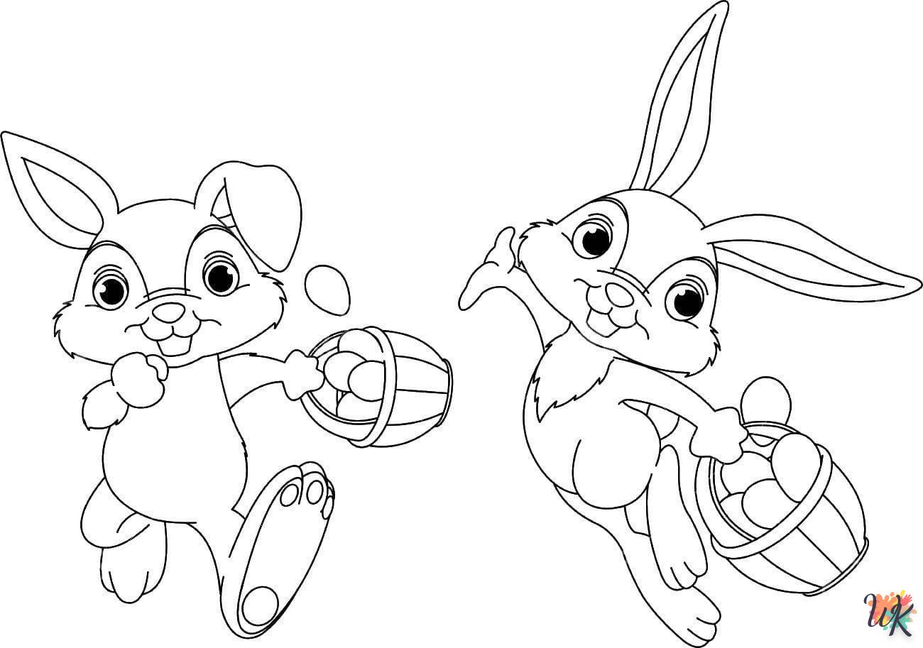 coloriage Lapin de Pâques  et découpage à imprimer