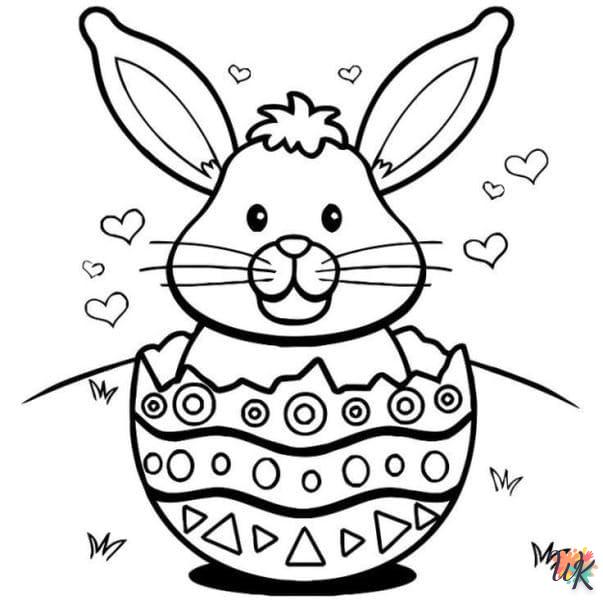 image de coloriage Lapin de Pâques  pour enfant