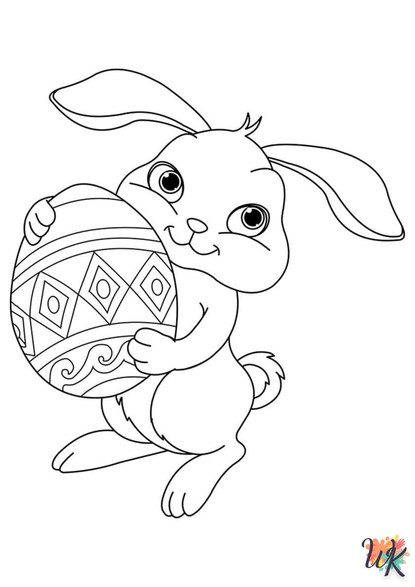 coloriage Lapin de Pâques  pour primaire