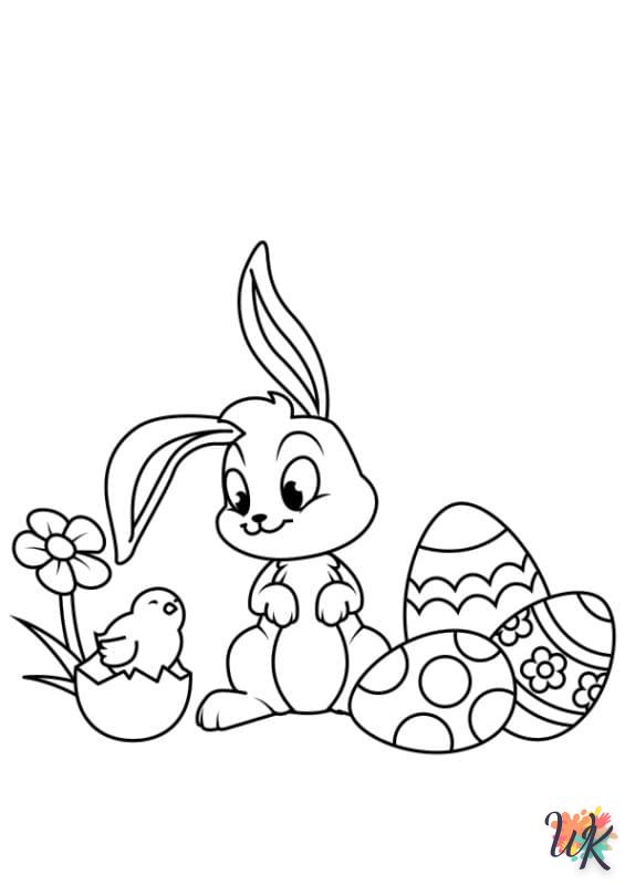 coloriage Lapin de Pâques  pour enfant a imprimer