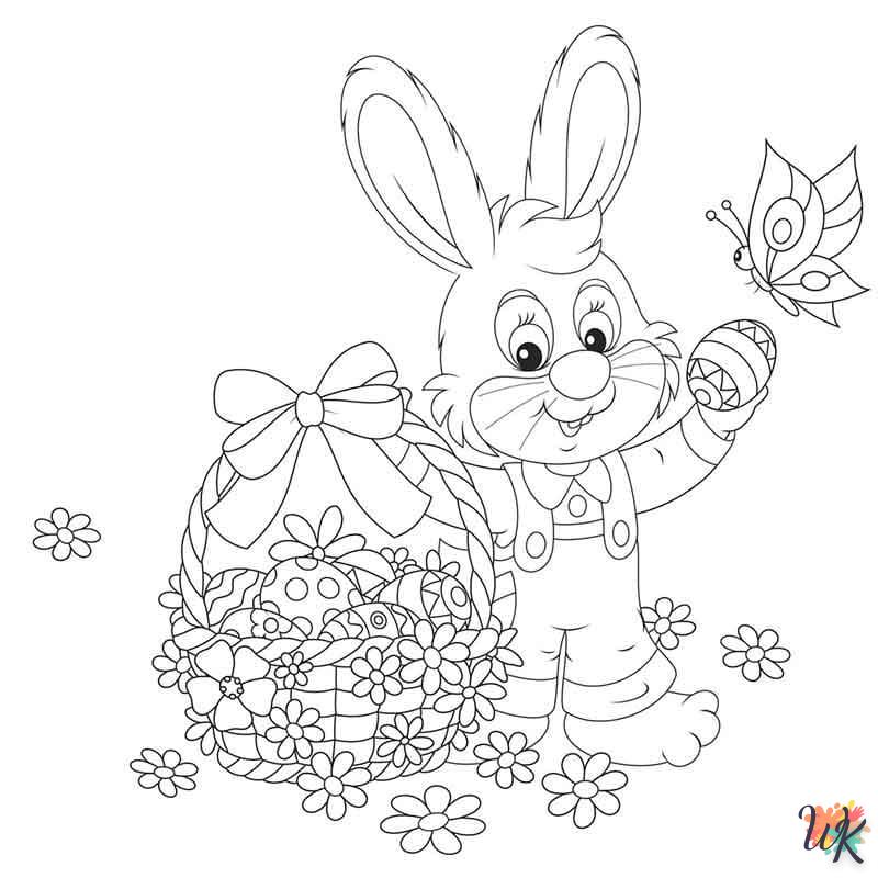 coloriage Lapin de Pâques  pour primaire