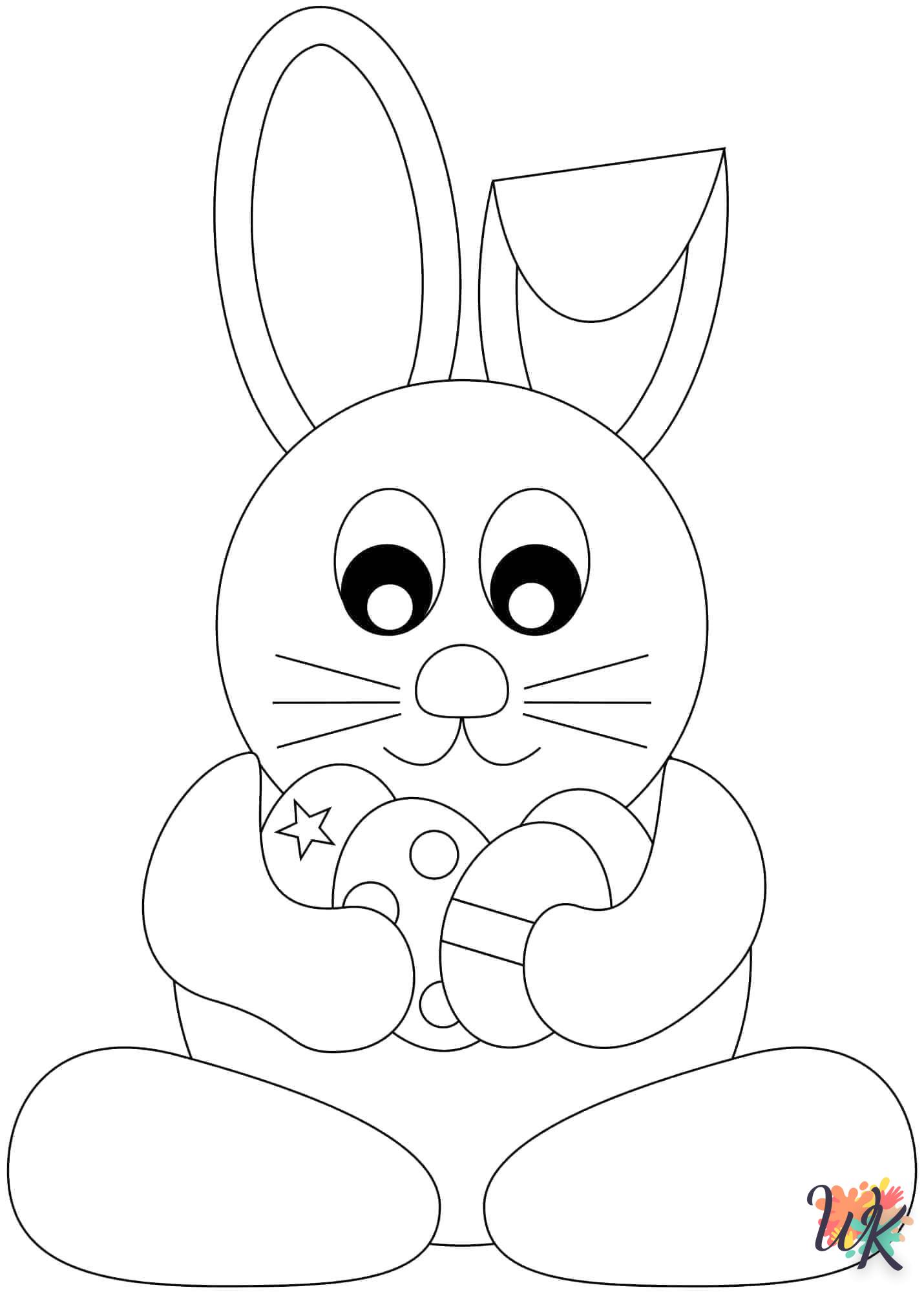 coloriage Lapin de Pâques  de noël gratuit à imprimer en ligne