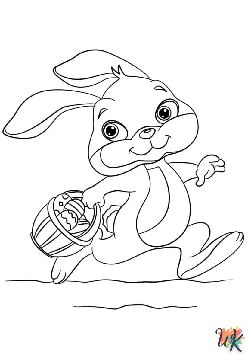 coloriage Lapin de Pâques  pour enfant de 7 ans