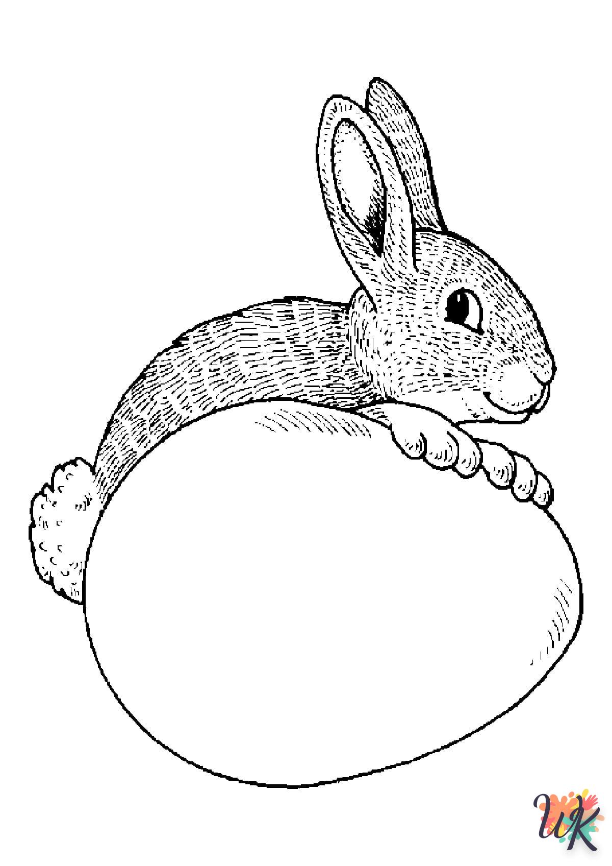 coloriage Lapin de Pâques  pour primaire