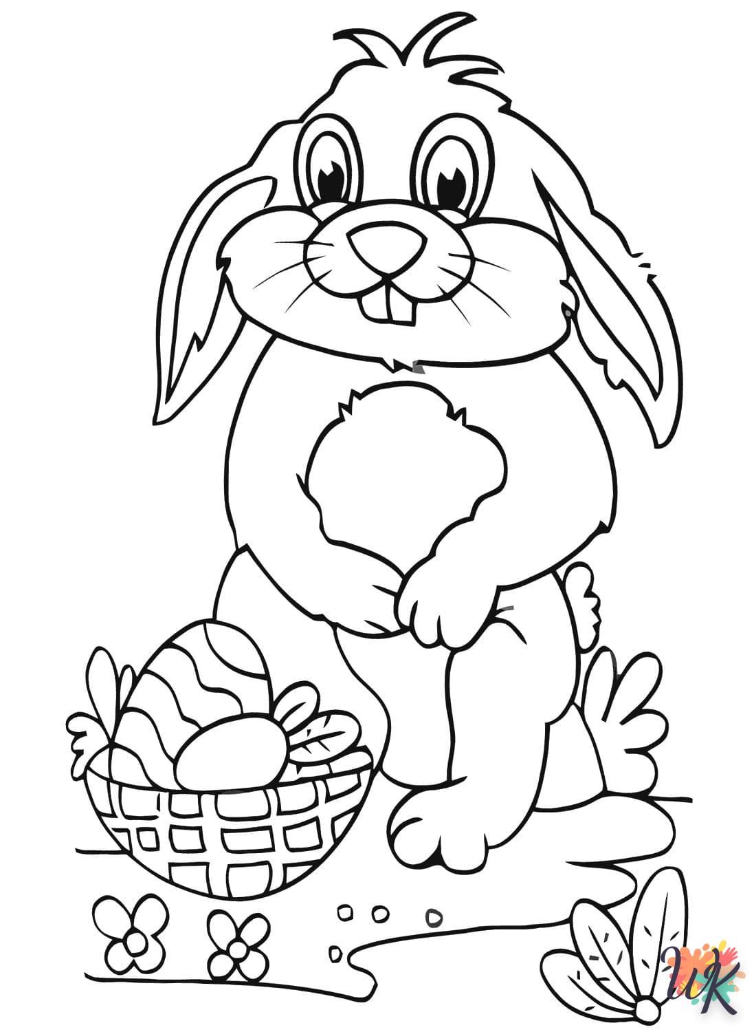 coloriage Lapin de Pâques  dinosaures en ligne gratuit à imprimer