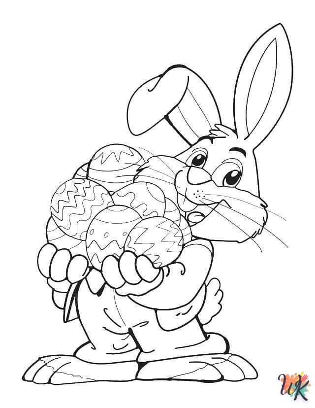 coloriage Lapin de Pâques  pour primaire