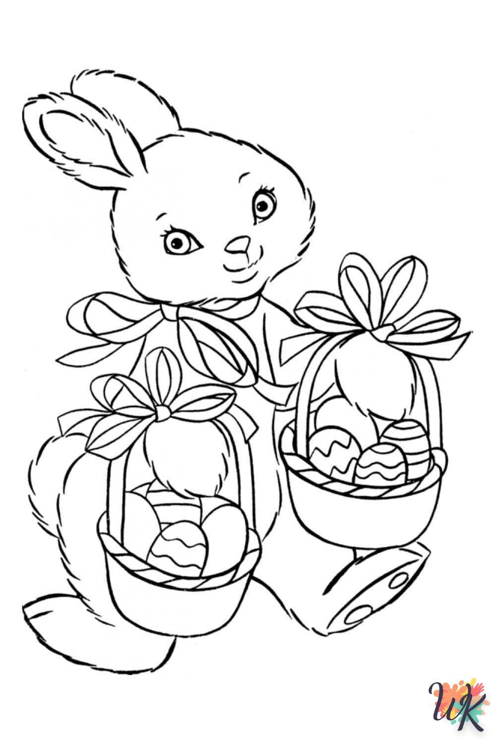 coloriage Lapin de Pâques  a dessiner en ligne