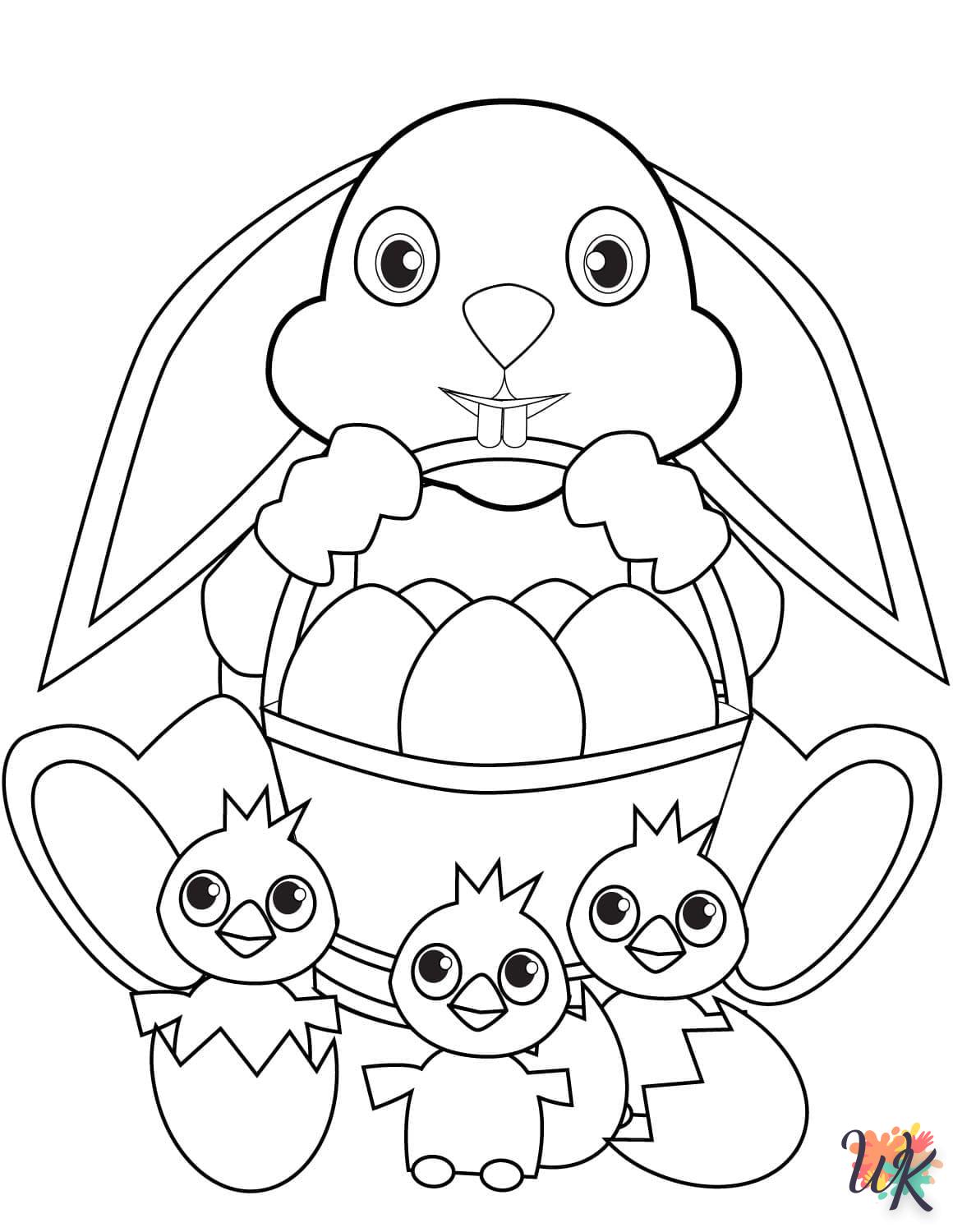 coloriage Lapin de Pâques  en ligne pour bebe de 2 ans