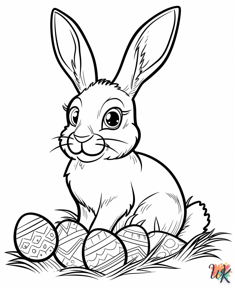 coloriage Lapin de Pâques  a imprimer enfant 10 ans