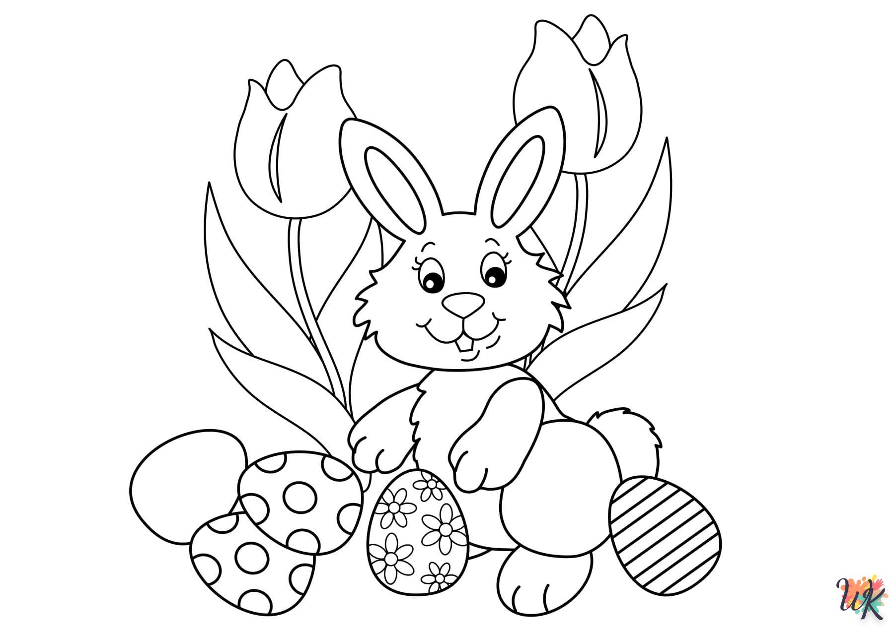 image de coloriage Lapin de Pâques  pour enfant