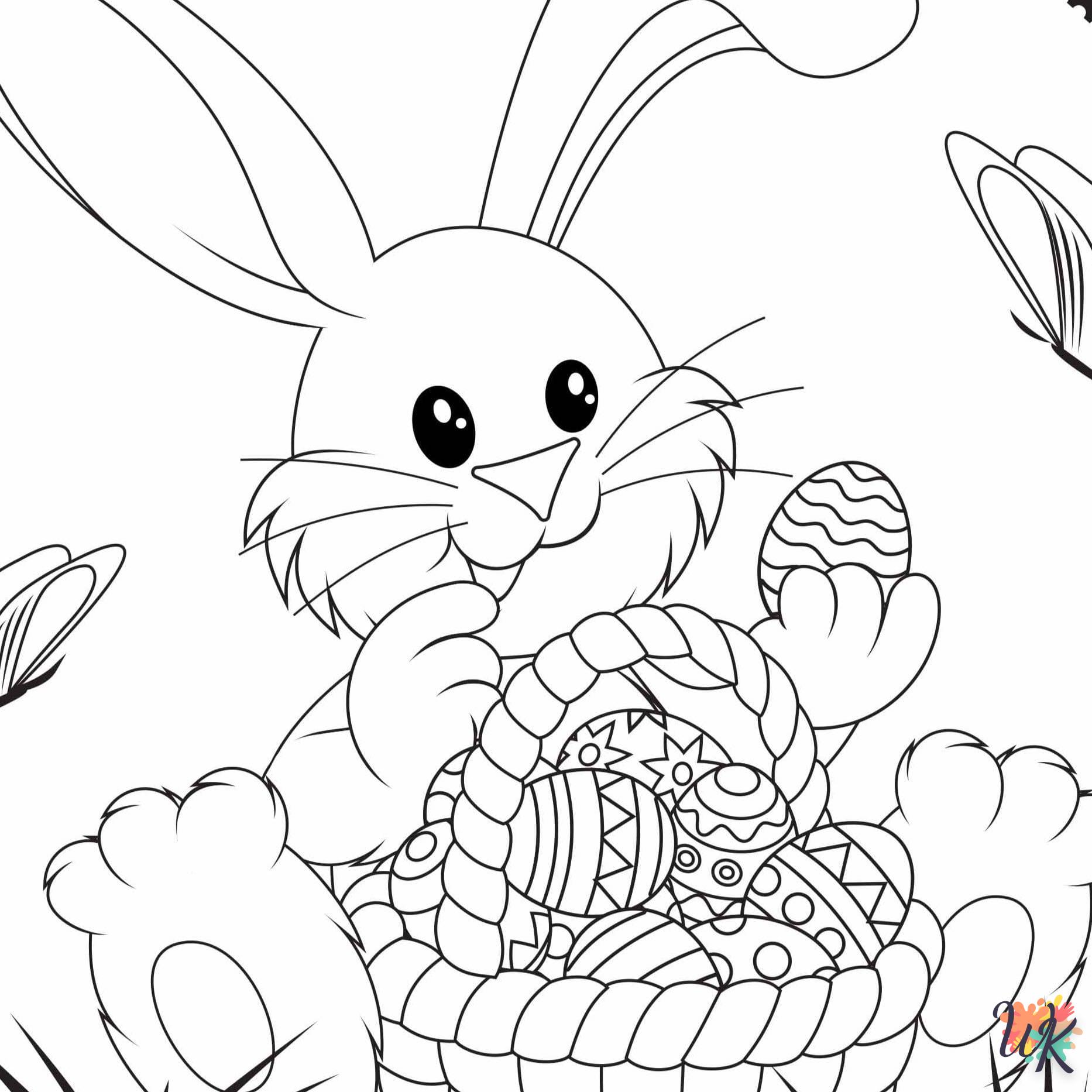 coloriage Lapin de Pâques  enfant 5 ans à imprimer