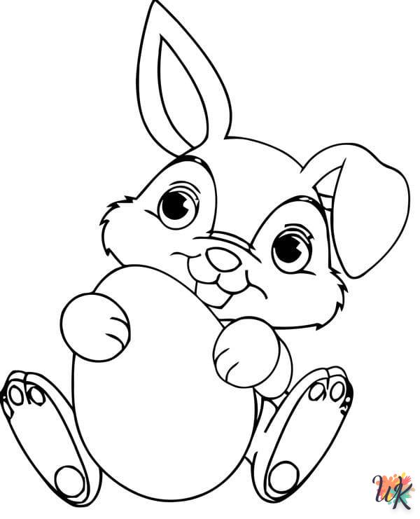 coloriage Lapin de Pâques  à imprimer pour enfant de 6 ans