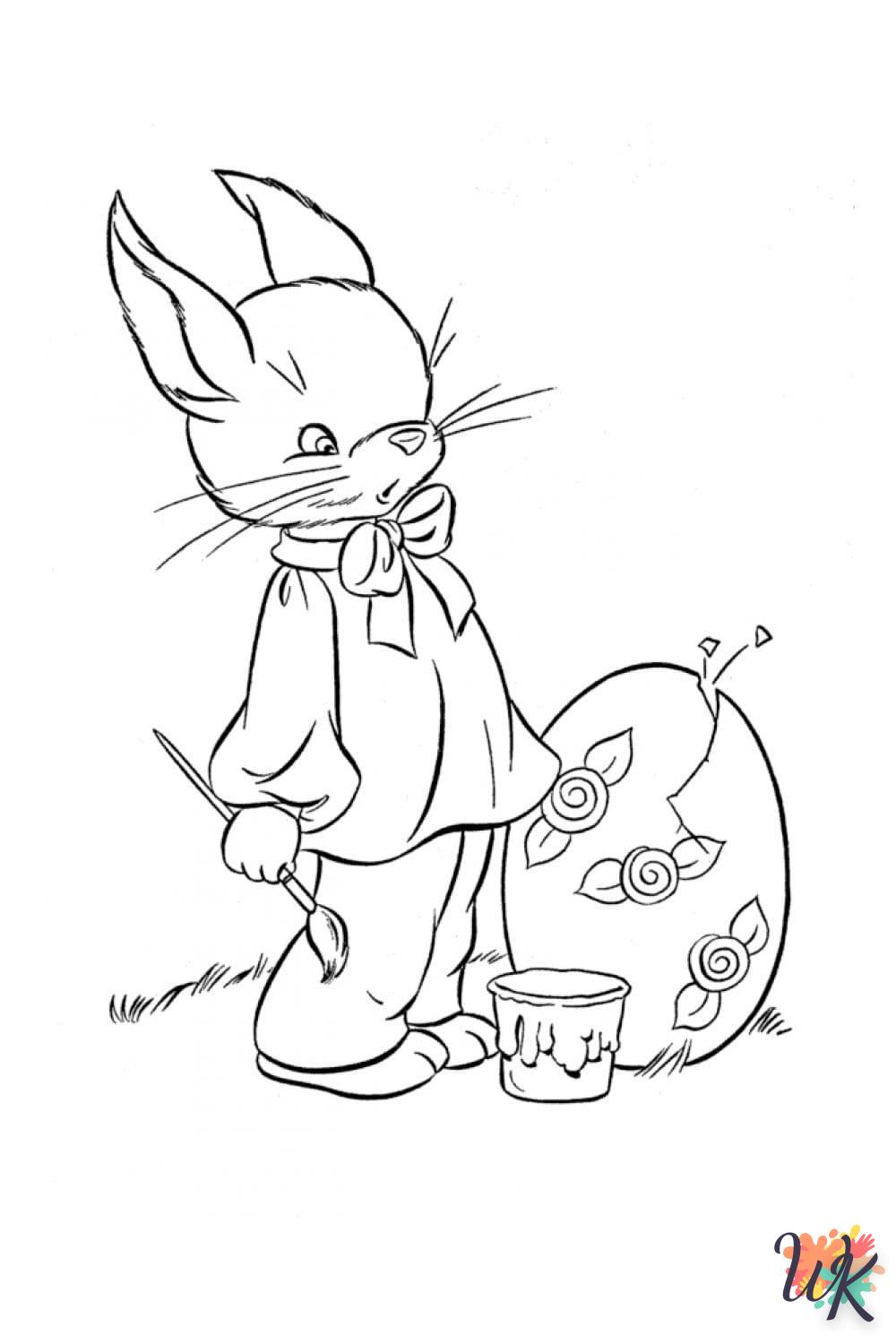 coloriage Lapin de Pâques  enfant 7 ans a imprimer