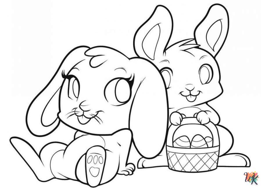 coloriage Lapin de Pâques  pour enfants a imprimer gratuit