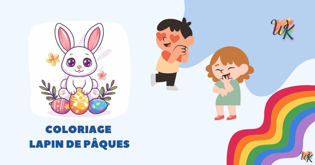 Coloriage Lapin de Pâques festival amusant pour les enfants 1 Coloriage Lapin de Pâques festival amusant pour les enfants