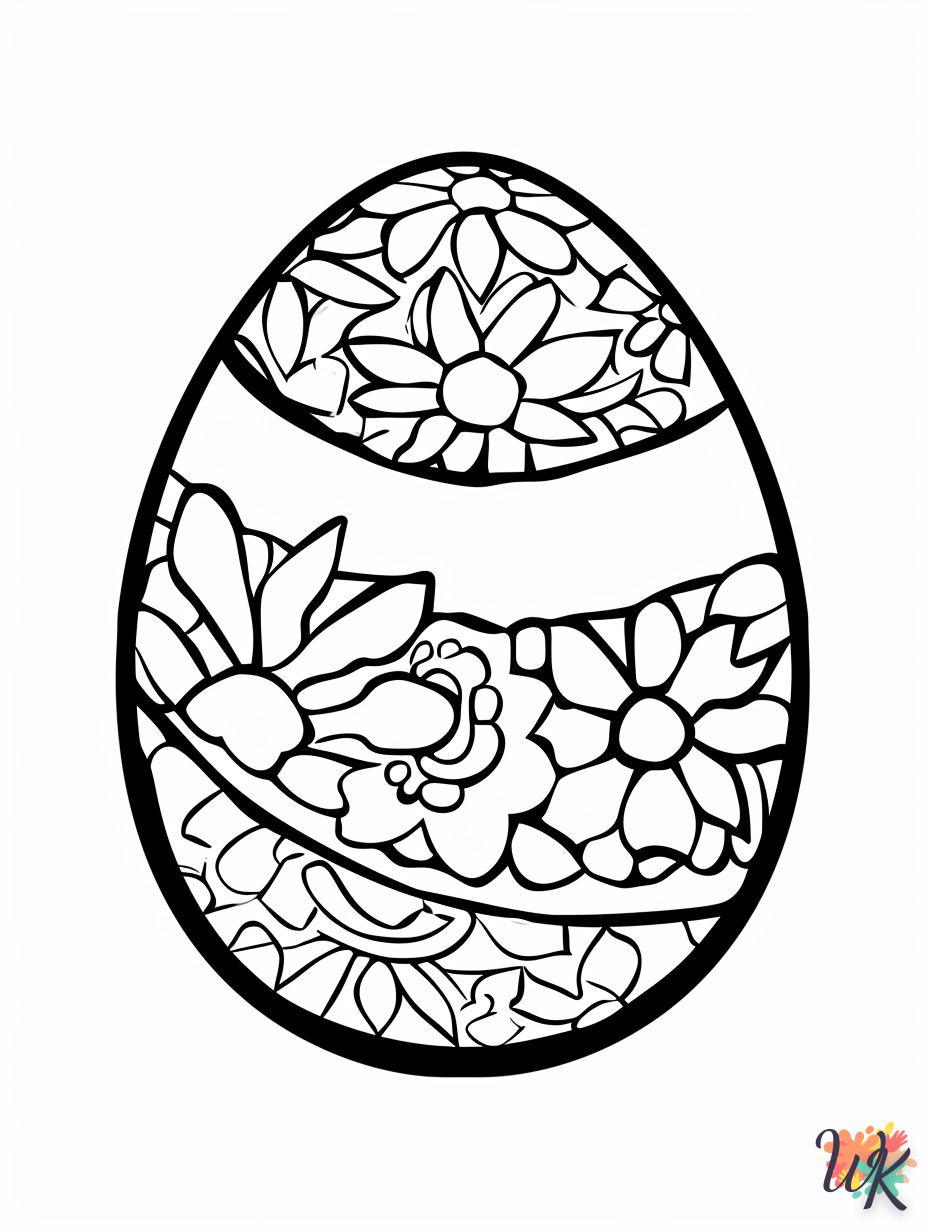 coloriage Oeuf de Pâques  et decoupage