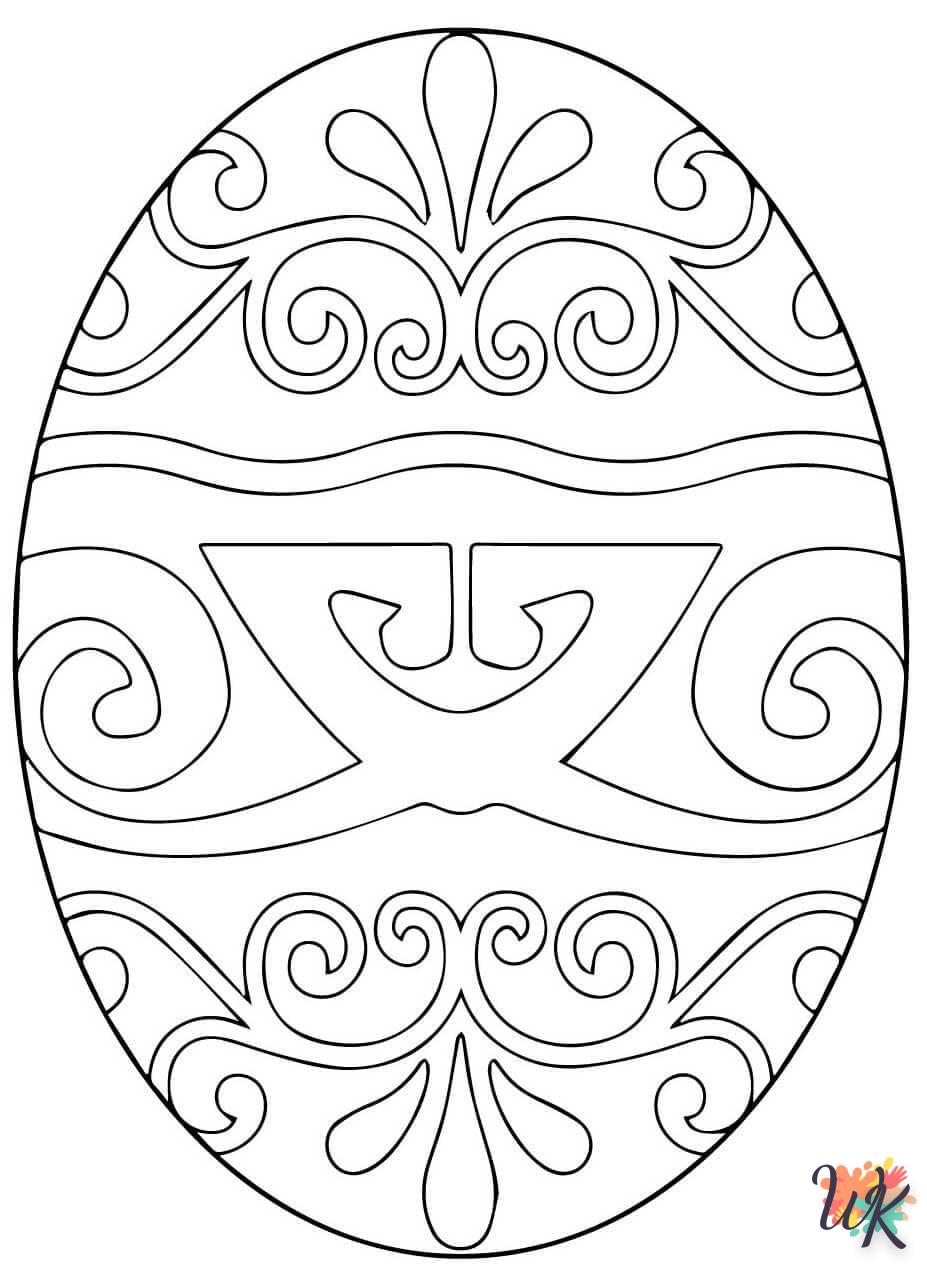 coloriage Oeuf de Pâques  automne en ligne gratuit à imprimer