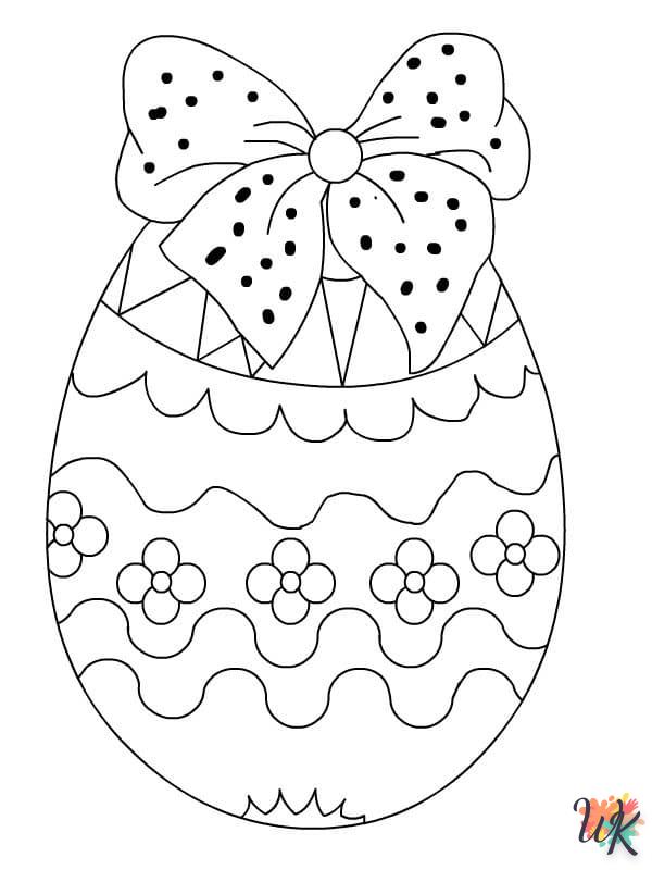 coloriage Oeuf de Pâques  automne en ligne gratuit à imprimer